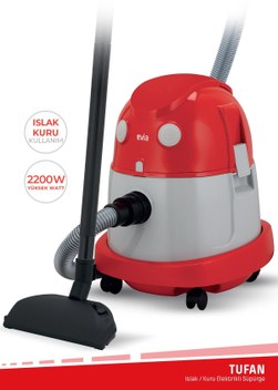Evia Tufan Geniş Hazneli 2200 Watt Islak Kuru Toz Torbalı Süpürge Elektrikli Süpürge