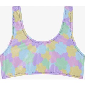 Resim Kız Çocuk Shiny Flower Fırfırlı Halter Yaka Bikini Takımı 
