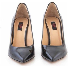 Resim Rouge Deri Stiletto Kadın Topuklu Ayakkabı 4924-02V8 Siyah Rugan Siyah 