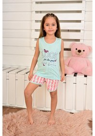 Resim kız çocuk askılı pijama takımı look see good mint 