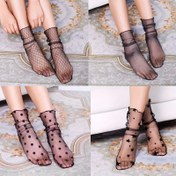 Resim 4 Çift Kadın Bahar/Yaz Şeffaf Şeffaf Tayt, Geometrik Desenli Nefes Alabilen Dantel File Çoraplar, Yıldız ve Puantiyeler, Şık Çok Yönlü Günlük Giyim, %88 Polyester %12 Elastan, 100g/m² Örgü Kumaş 