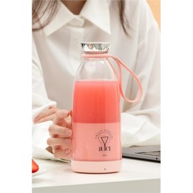 Resim Taşınabilir Mini Meyve Karıştırıcı, Şarjlı, 500 Ml, Pembe 