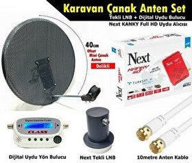 Resim Antenci 40 CM Delikli Karavan Çanak Anten Seti - Next HD Uydu Alıcısı - Dijital Uydu Bulucu 