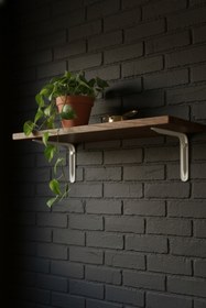 Resim HkTeknik Raf Altı Ayak Tutucu L Demiri 100x150 Beyaz Montaj Aparatı (2 Adet) 