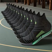 Resim 6/12 Çift Üniseks Nefes Alabilir Nem Emici Atletik Ayak Bileği Çorapları, Hafif Şok Emici Koşu Çorapları 3D Kulak Kaldırma Özellikli, Siyah ve Yeşil Geometrik Desen, İç ve Dış Mekan Kullanımı için Mükemmel, Tüm Mevsimler, Makinede Yıkanabilir, Rahat Kalıp 