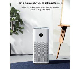 Resim Xiaomi Iyonizer Özellikli Ev Tipi Hava Temizleme Cihazı 48M² 360 Derece Emiş Gücü Sigara Dumanı ve Toz Engelleyici + Hava Nemlendirici 