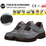 Resim 414 Yazlık Çelik Burunlu İş Ayakkabısı No:45 Gri 