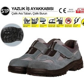 Resim 414 Yazlık Çelik Burunlu İş Ayakkabısı No:45 Gri 
