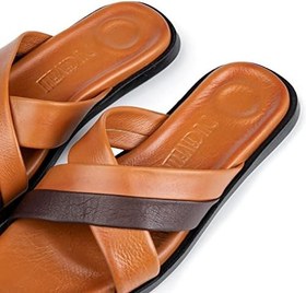 Resim Ducavelli Bande Hakiki Deri Erkek Terliği, Hakiki Deri Terlik, Ortopedik Taban Terlik, Deri Terlik 