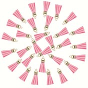 Resim 30 adet Renkli Suni Deri Püskül Kolye - Anahtarlıklar, Sırt Çantaları, Bilezikler, Küpeler ve Daha Fazlası İçin DIY Takı Yapım Malzemeleri - Moda Püskül Süslemeleri El Sanatları ve Aksesuarlar İçin - Dayanıklı El Sanatları Malzemeleri, Püskül Küpeler 