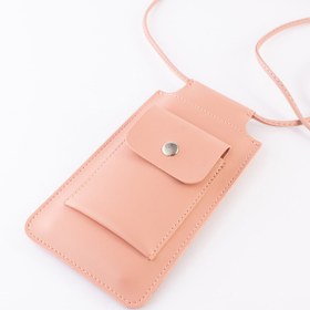 Resim DK LEATHER Kadın Pembe Omuz Askılı Küçük Telefon Çantası Kılıfı Kart Bölmeli Yürüyüş Çantası 
