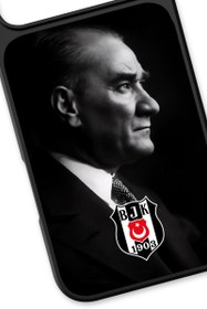 Resim Beşiktaş Büyük Atatürk Cam Telefon Kılıfı - iPhone 17 Pro 
