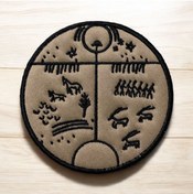 Resim Ex Patch Kahverengi Zemin Kam Davulu Peçi Arması 9 Cm 