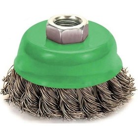 Resim Çanak Fırça 75mm Burmalı Paslanmaz Telli M14 Vidalı Era10169 Eratool 