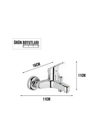 Resim Kustar Krom Aç Kapa Mix Banyo Duş Bataryası Krom 