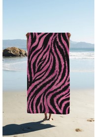 Resim Dijital Baskı Plaj Deniz Havlusu Zebra Desenli Peştamal Hvl0187 Renkli 
