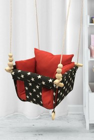 Resim Sallansana Siyah Yıldız Kırmızı Kombin Dream Swing Salıncak 