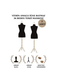 Resim 2 Adet Vitrin Amaçlı 36 Beden Terzi Mankeni İğne Batmaz 2 