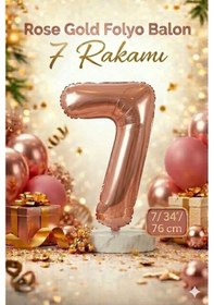 Resim 34" Folyo Rakam 76cm "7" Rose Gold Rose Gold 