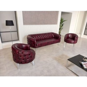 Resim Garden House Deri Ofis Büro Koltuğu Imalattan Bordo 