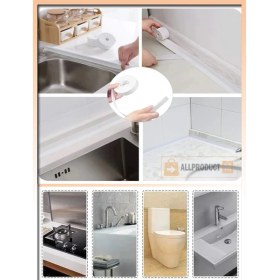 Resim Allproduct TR All Product Su Sızdırmaz Banyo Mutfak Lavabo Küvet Kenar Bandı 3.2 M x 38 mm - Kendinden Yapışkanlı Su Geçirmez Izolasyon Şerit Bandı, Pvc Sızdırmaz Tamir Bandı Beyaz 