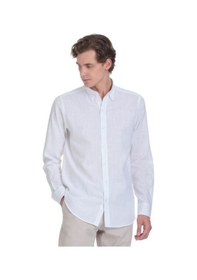 Resim Hatemoğlu Beyaz Comfort Fit 100% Pamuk Düğmeli Yaka Uzun Kollu Casual Gömlek 4111993 