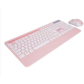 Resim Everest KM-9676 Beyaz-Pempe Multimedya Tablet-Telefon Standlı Klavye + Mouse Set 