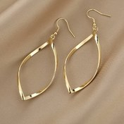 Resim Hollow Twisted Dangle Earrings Elegant Simple Style Alloy Plated Jewelry Exquisite Female Gift 