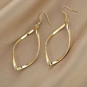 Resim Hollow Twisted Dangle Earrings Elegant Simple Style Alloy Plated Jewelry Exquisite Female Gift 