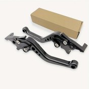 Resim Xuweiwei Black Evrensel Ayarlanabilir Alüminyum Motor Fren Levye Çift Diskli Çoğu Motosiklet Scooter Elektrikli Bisiklet 