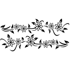 Resim Sones 2 Adet/takım D-378 Çiçek Totem Desen Araba Modifiye Dekoratif Etiket Siyah 