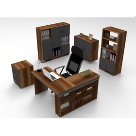 Resim Robinhome Robin Home Boston Ofis Takımı Ofis Büra Masa Takımı L Masa Barok- 