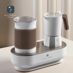 Resim Jumbo x Homend JoyPot 5013H Süt Köpürtme Fonksiyonlu ve 4 Farklı Kahve Programlı Mochapot 
