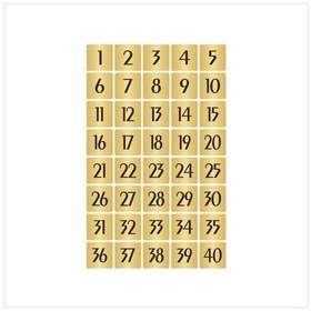 Resim Metal Kapı Masa Dolap Numarası Sade Model 10x10cm Altın Renk 40 Adet 1 40 