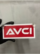 Resim Kırmızı Renk Üzeri Beyaz Renk Avcı Yazılı Vantuzlu Cam Süsü 