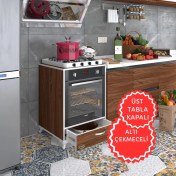 Resim Kenzlife ankastre modülü kabini azot cvz fırın ocak dolabı çekmeceli ayaklı sabit tabla 