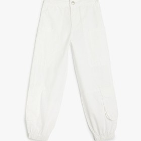 Resim Koton Rahat Kesim Cep Detaylı Pamuklu Basic Jogger Pantolon Beyaz 5skg40028ad Beyaz 
