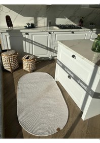 Resim Lüle Halı Çift Taraflı Hasırlı Petek Jüt Örgü Kilim Halı Mod-910 