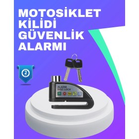 Resim Su Geçirmez Alarm Disk Kilidi Motosiklet Scooter Bisiklet Güvenlik 
