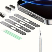 Resim iPhone 16/16 Plus/16 Pro/16 Pro Max/iPhone 15/15 Pro/Pro Max/Plu için Temizleme Kiti ile USB C Toz Fiş ve Telefon Hoparlörü Kapağı 