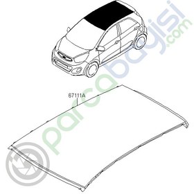 Resim Kia Picanto Tavan Sacı Orjinal 2011-2017 | 671111Y000 