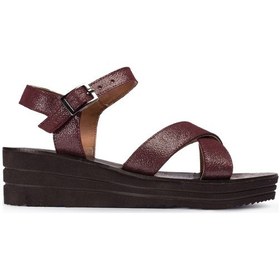 Resim Deery Hakiki Deri Bordo Kadın Sandalet Bordo (492261246) Bordo 