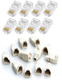 Resim SpeedUF 50 Adet Cat5 Cat6 Jak + 50 Adet Cover Kılıf 