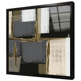 Resim Gri Yeşil Dekoratif Soyut Çerçeveli Cam Tablo-171994 