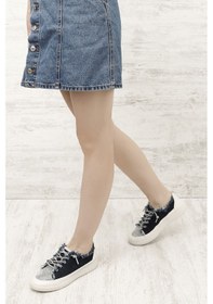 Resim Gönderi R Lacivert Kot Triko Taşlı Comfort Dolgu Taban Sneaker Lacivert 