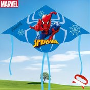 Resim Resmi Marvel Spider-Man Uçurtma - Çift Kuyruk Tasarımı, Hafif ve Kolay Uçuş 50m İp ile 1.2m Kıvrık Kenarlı - Plaj & Park Süper Kahraman Canlı Renkler, Şükran Günü Hediyesi | Kelebek Şeklinde Dayanıklı Uçan Uçurtma, Şükran Günü İçin Mükemmel 