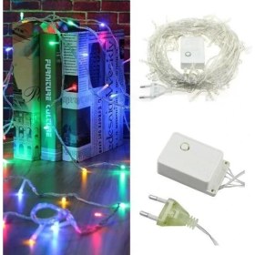 Resim BUFFER® 10 Metre 100 Ledli 8 Fonksiyonlu Karışık Renkli RGB Led Lamba 