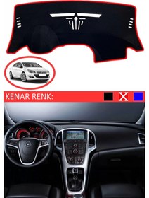 Resim Torpido Koruma Halısı Siyah Kenar Renk Kırmızı Opel Astra J 2009-2017 İle Uyumlu 
