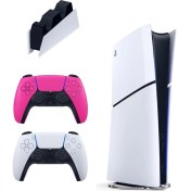 Resim Sony Playstation 5 Slim Digital 825 GB + Şarj Istasyonu + 2. Pembe Dualsense Ithalatçı Garantili 