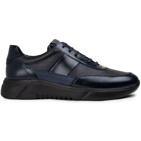 Resim Deery Hakiki Deri Lacivert Erkek Sneaker Ayakkabı - 01963Mlcve03 Lacivert 